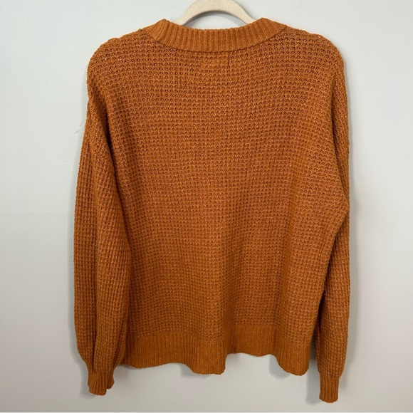 American Eagle Outfitters Brown Orange Crewneck Oversized Sweater Size Medium - Picture 6 of 7